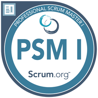 Badge with text „Professional Scrum Product Owner I“.