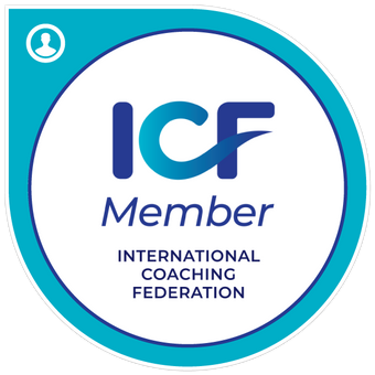 Badge with text „ICF PCC. Professional Certified Coach“.