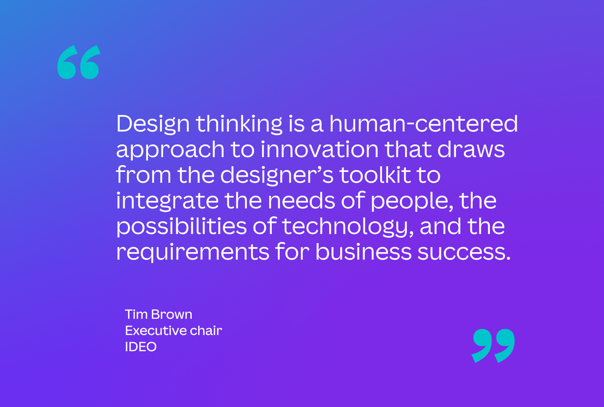 Quote from TIm Brown on Design thinking.